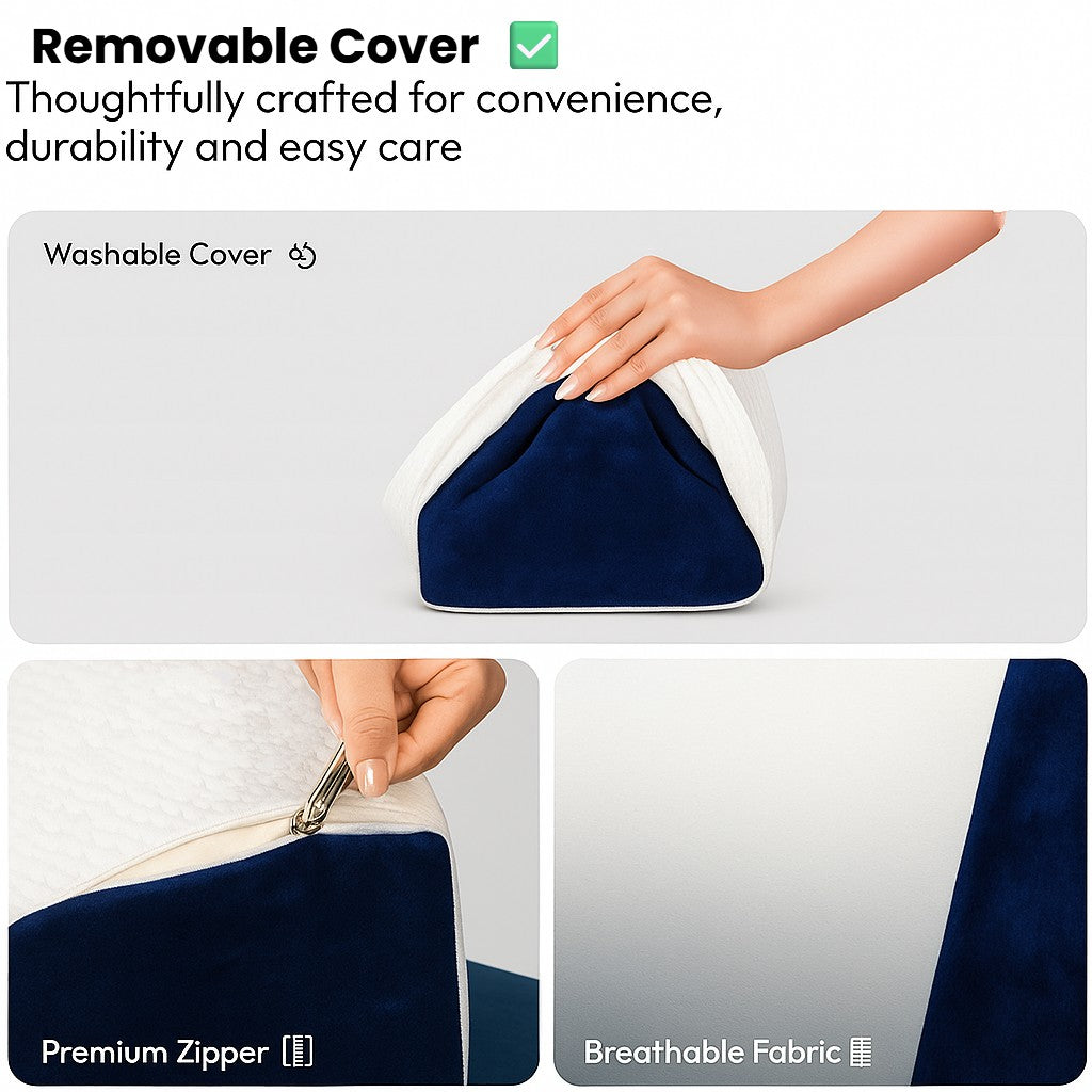 OutFreed Multi-Purpose Wedge Cushion – For Sleep, Sitting & Leg Support