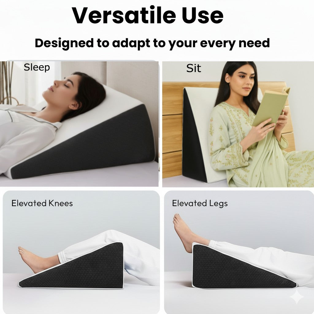 OutFreed Multi-Purpose Wedge Cushion – For Sleep, Sitting & Leg Support